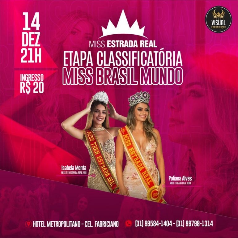 Miss Estrada Real será definida neste sábado e vencedora garante vaga no Miss Brasil Mundo