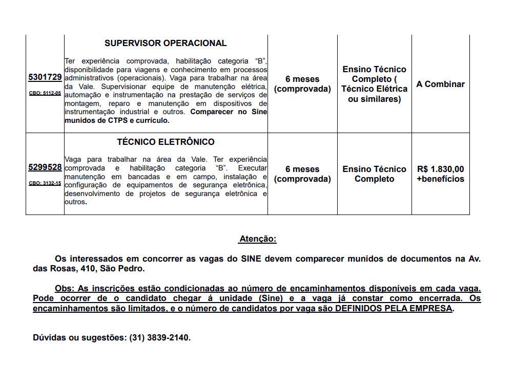 vagas de emprego