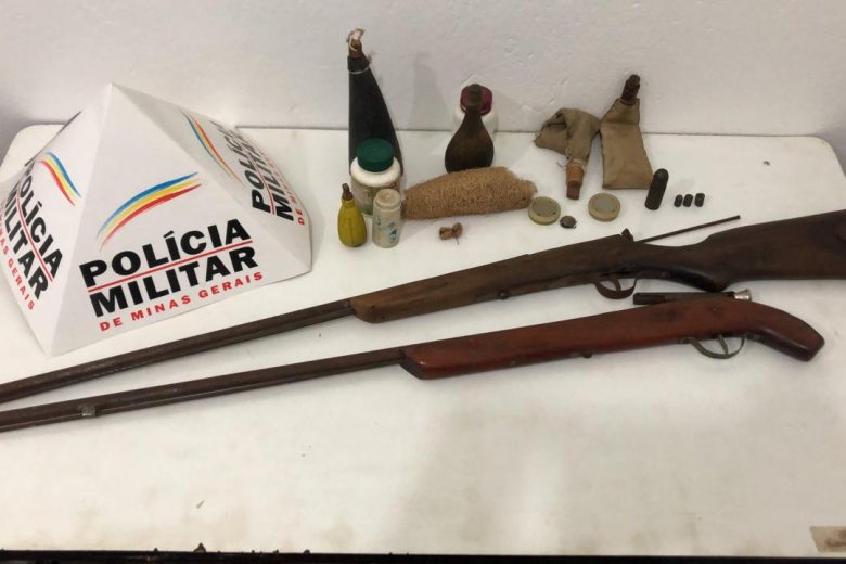 Polícia prende dois homens por posse ilegal de armas em Catas Altas