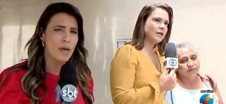 Repórteres de Globo e SBT ‘brigam’ ao vivo por entrevistada