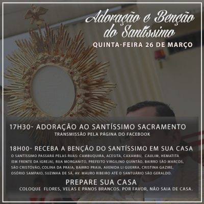 Adoração ao Santíssimo acontece pelas ruas de Itabira nesta quinta