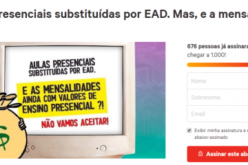 Contra ensino à distância, universitários fazem abaixo-assinados em escolas de BH