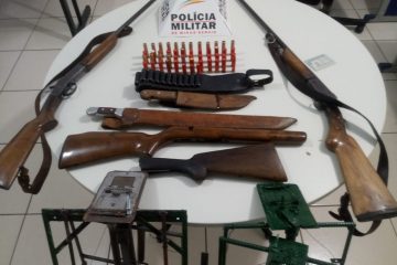 Polícia Rodoviária apreende armas e apetrechos para caça predatória em Itabira