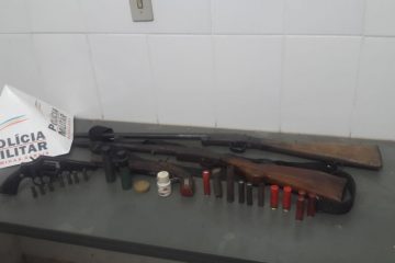 Armas são apreendidas durante operação da PM na zona rural de Ipoema