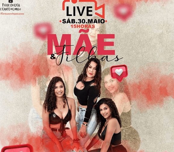 Dupla May & Lara faz live neste sábado cantando com a mãe Senny Fernandes