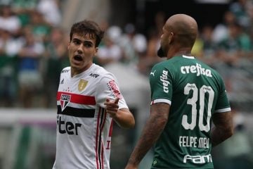 Igor Gomes relembra ‘treta’ com Felipe Melo e revela o que falou em campo: “Vamos pegar eu e você no mano a mano”