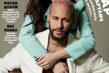 Neymar é capa de revista ao lado de modelo com mensagem em apoio à quarentena: ‘Fique em casa’