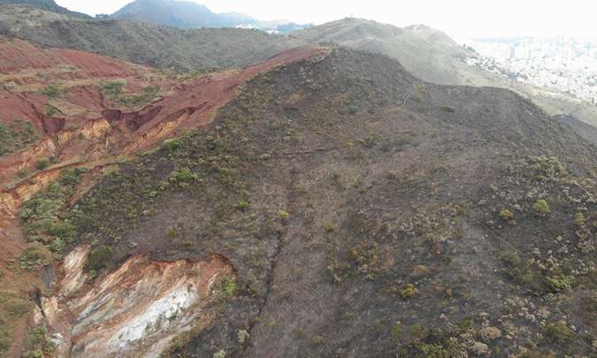 Incêndio na Serra do Curral atingiu área equivalente a 70 campos de futebol