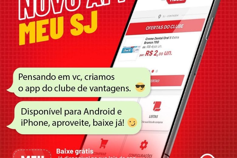 SJ Supermercados oferece Clube de Descontos gratuito e aplicativo para os clientes