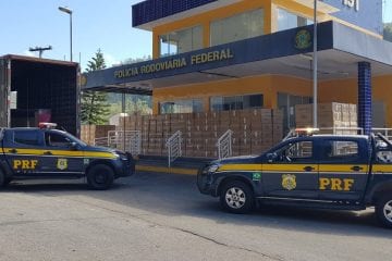 PRF em Monlevade apreende carga de cigarros contrabandeados avaliada em mais de R$1 milhão