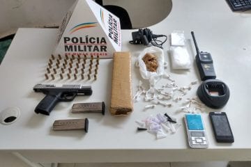 Polícia Militar aprende drogas e arma de fogo no Madre Maria