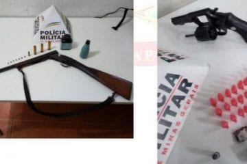 Espingarda, revólver, cocaína e maconha são apreendidos em Conceição 