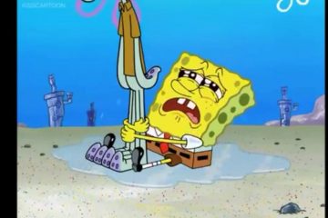Ilustrador cria tirinha com Lula Molusco anunciando que Bob Esponja morreu