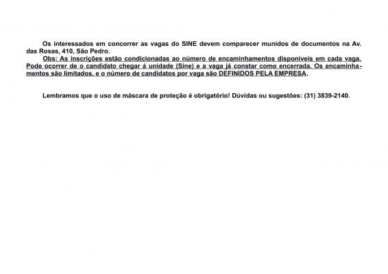 Confira as vagas disponíveis: 