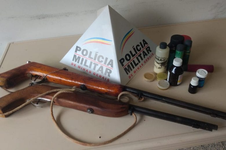 Armas de fogo são apreendidas dentro de residência em Nova Era