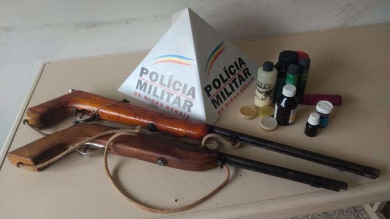 Armas de fogo são apreendidas dentro de residência em Nova Era