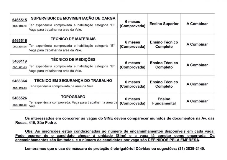 vagas de emprego