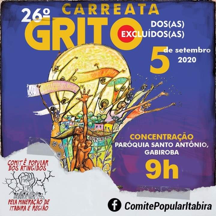 Carreata do 26° Grito dos Excluídos será realizada no próximo sábado