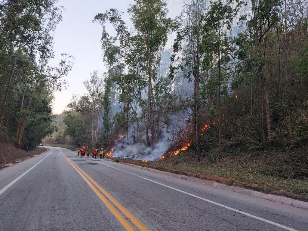 Incêndio interdita totalmente a BR-381 em João Monlevade