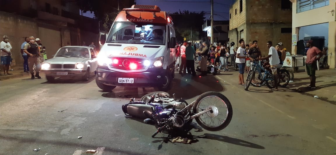 Colisão frontal entre motos deixa três feridos em Itabira