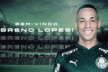 Palmeiras anuncia a contratação do atacante Breno Lopes, ex-Juventude