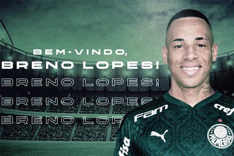Palmeiras anuncia a contratação do atacante Breno Lopes, ex-Juventude