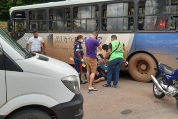 Acidente envolvendo ônibus e motociclista deixa vítima com ferimentos em Itabira
