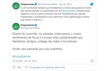Clubes lamentam mortes de atletas e presidente do Palmas em queda de avião