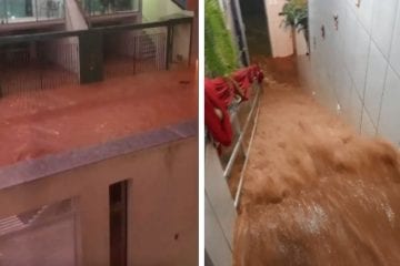 Água invade casas do Jardim Cecília, em Nova Era, e causa estragos