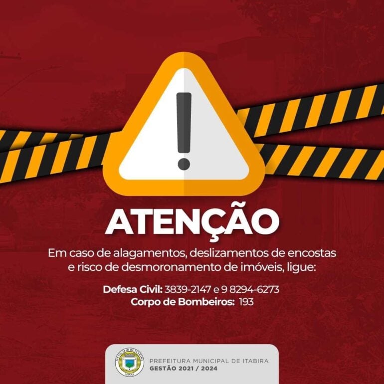Cemaden emite novo alerta por causa de chuvas em Itabira