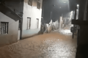 Chuva forte alaga ruas de Santa Maria e Passabém; veja vídeos