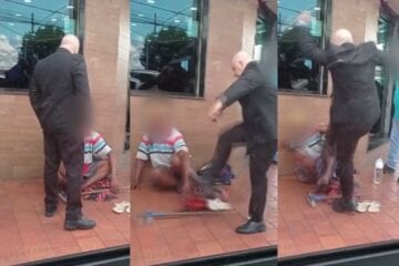 Supervisor de churrascaria agride limpador de para-brisa a chutes. Assista o vídeo!