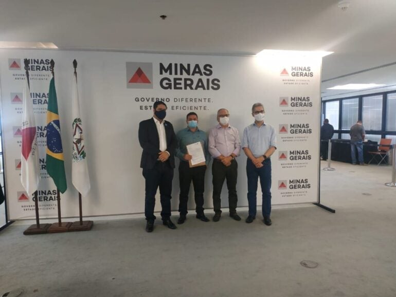 Cobrando recursos para Monlevade, prefeito e vice participam de reunião com Zema