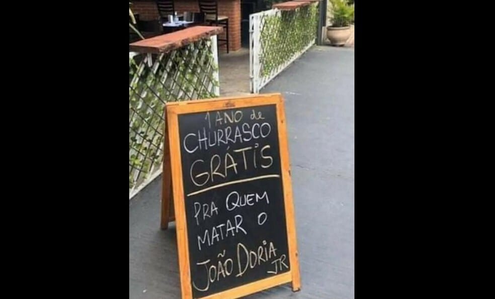 Homem é preso por anunciar churrasco grátis para quem matar Doria