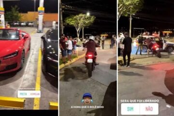 Carros de luxo e muita bebida: jovens voltam a aglomerar em posto de gasolina; veja os vídeos