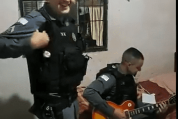 Prisão de traficante termina com policial militar tocando guitarra