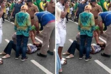 Mulher é presa após jogar maracujá congelado em cabeça de manifestante