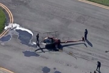 Helicóptero cai ao pousar em aeroporto de São Paulo; veja o vídeo