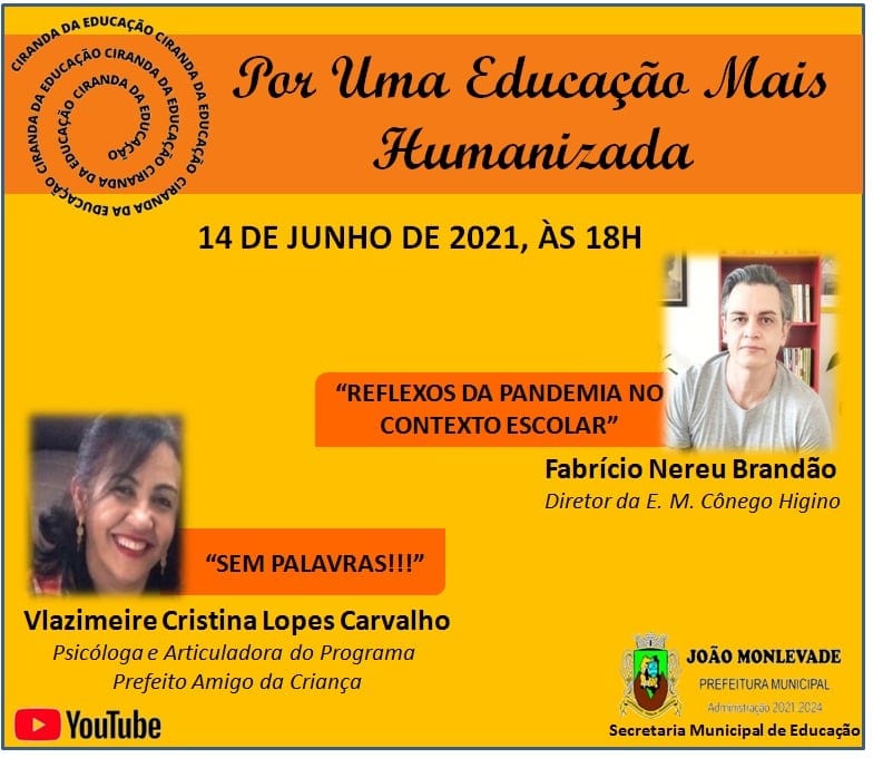Educação promove live sobre a pandemia da Covid-19 no contexto escolar e nas emoções