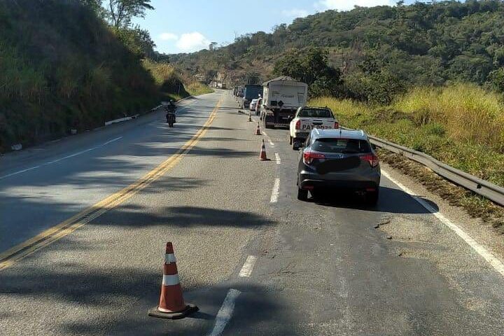 Obras em Caeté deixam trânsito engarrafado na BR-381