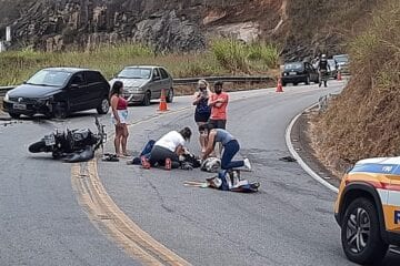 Motociclista fica ferido em colisão frontal na estrada do “Forninho”