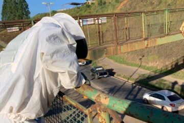 Prefeitura de Monlevade monta operação para retirada de abelhas de passarela