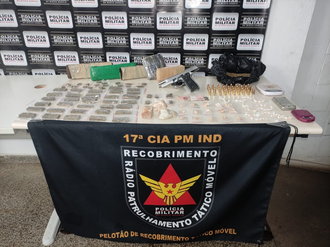 Polícia Militar apreende drogas, arma e munição em João Monlevade