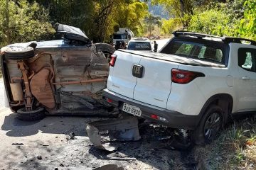 Depressão na pista pode ter causado acidente na MGC-120, em Ferros
