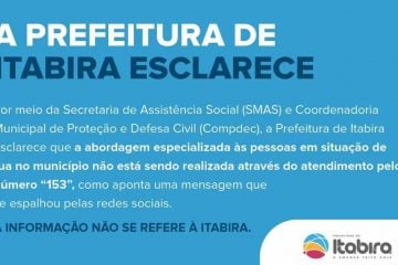 Prefeitura de Itabira esclarece sobre atendimento a pessoas em situação de rua