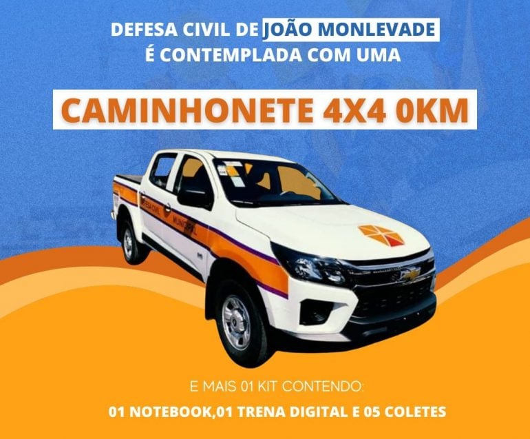 Defesa Civil de João Monlevade vai receber veículo 4×4 e equipamentos