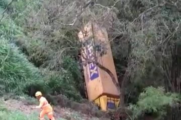 Motorista morre após cair com caminhão em ribanceira na BR-262