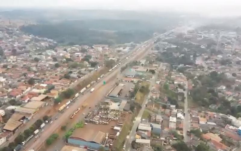 Imagem: Protesto dos caminhoneiros em Igarapé, Região Metropolitana de Belo Horizonte