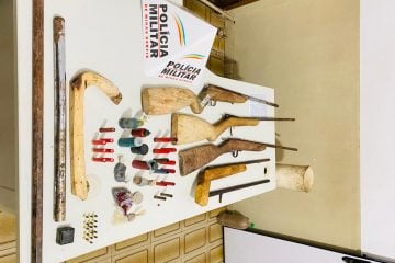 PM apreende armas no povoado de Barro Branco, em Ferros