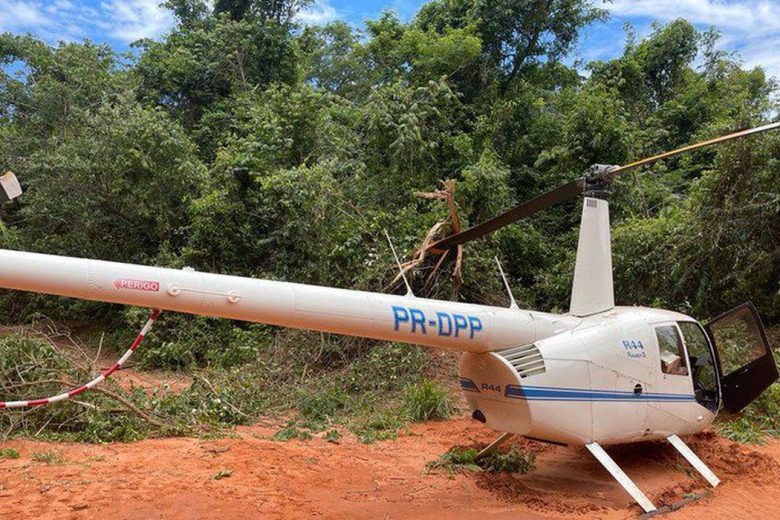 Polícia Federal apreende helicóptero com cerca de 200 quilos de cocaína